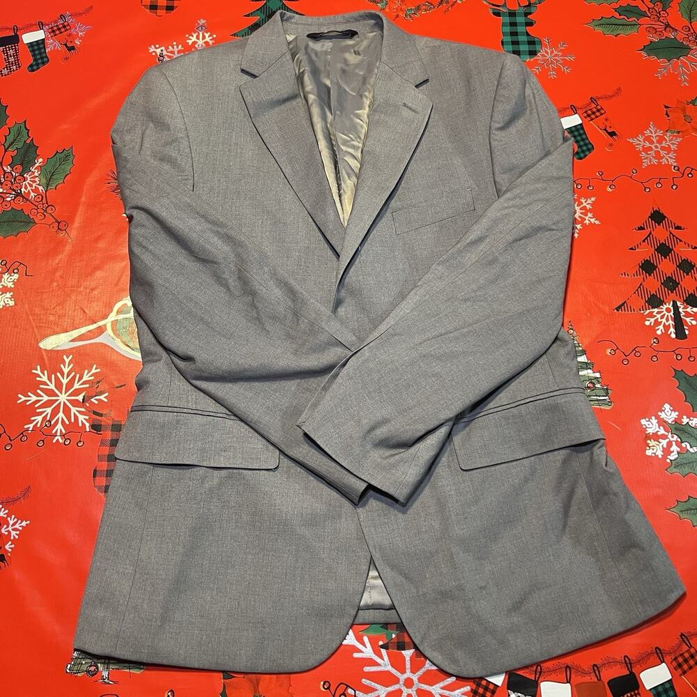 Angelo Rossi Performance Stretch Hand Tailored Micro Tech Gray Blazer 38S 32w35i